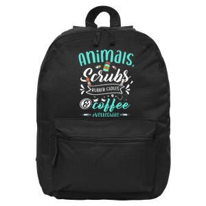 Veterinary Technician Animals Scrubs And Coffee Vet Tech 16 in Basic Backpack