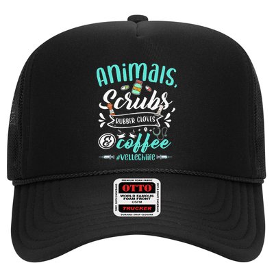 Veterinary Technician Animals Scrubs And Coffee Vet Tech Trucker Hat