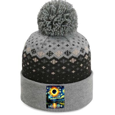 View Totality April 8 2024 Graphic Art Print Solar Eclipse The Baniff Cuffed Pom Beanie