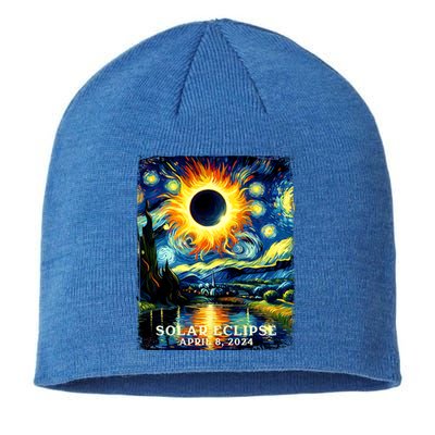 View Totality April 8 2024 Graphic Art Print Solar Eclipse Sustainable Beanie