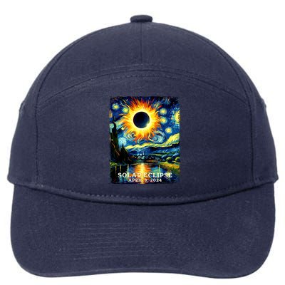 View Totality April 8 2024 Graphic Art Print Solar Eclipse 7-Panel Snapback Hat