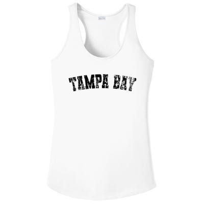 Vintage Tampa Bay Florida Distressed Bold Black Text Apparel Ladies PosiCharge Competitor Racerback Tank