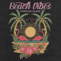 Vintage Tropical Beach Vibes Paradise Island Beanie