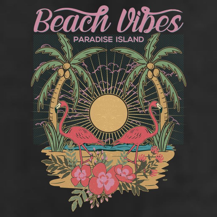 Vintage Tropical Beach Vibes Paradise Island Beanie