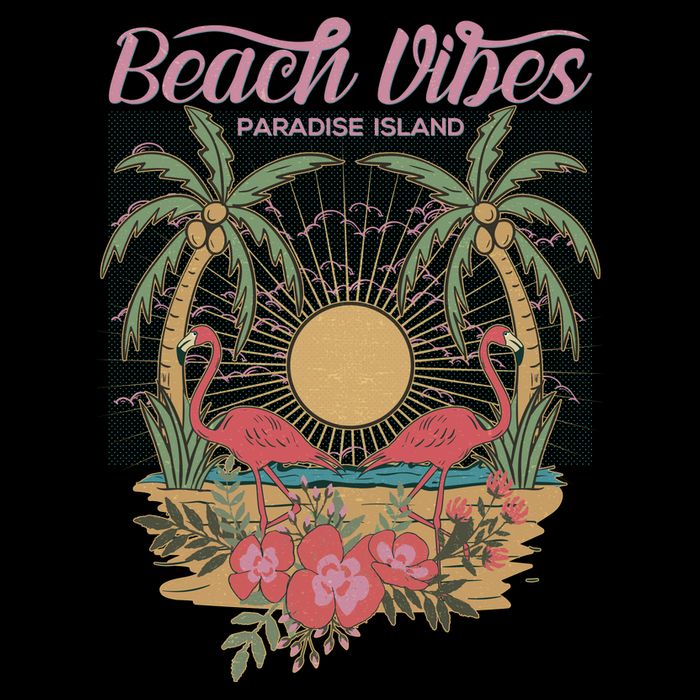 Vintage Tropical Beach Vibes Paradise Island Women's V-Neck T-Shirt