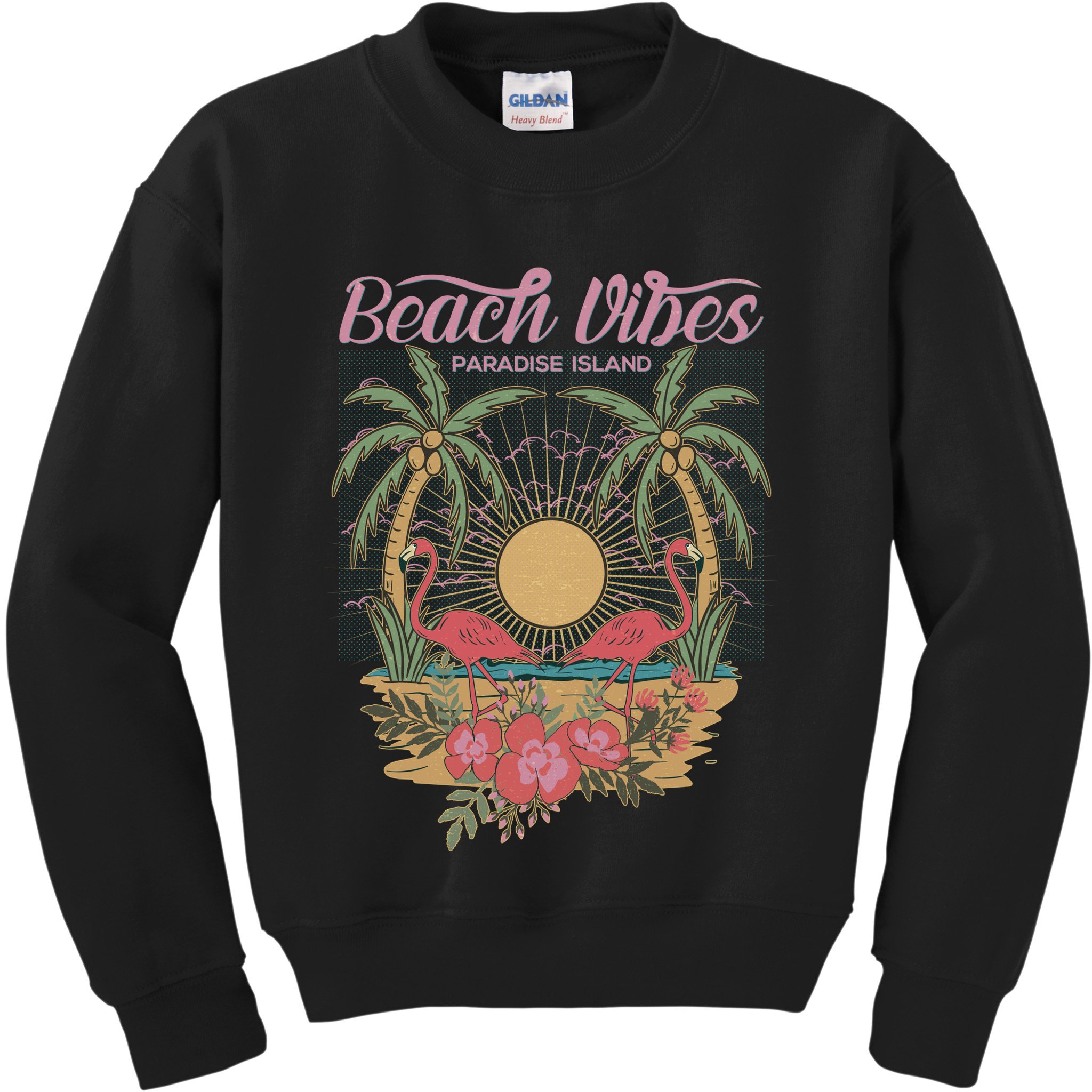 Vintage Tropical Beach Vibes Paradise Island Kids Sweatshirt