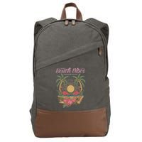 Vintage Tropical Beach Vibes Paradise Island Cotton Canvas Backpack