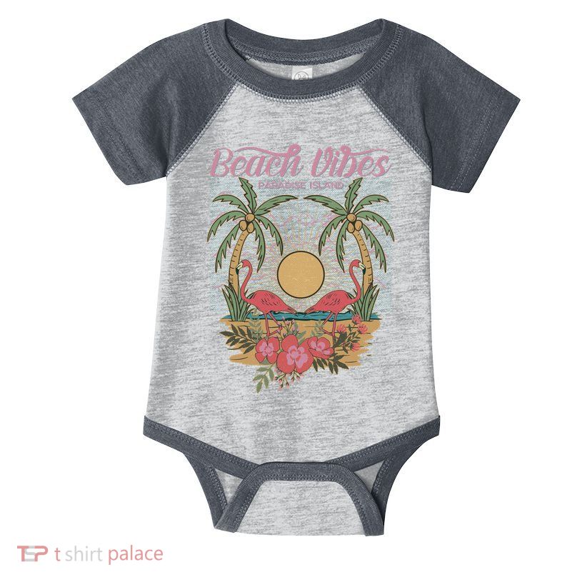 Vintage Tropical Beach Vibes Paradise Island Infant Baby Jersey Bodysuit