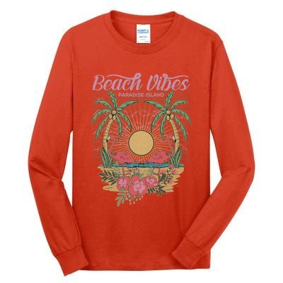 Vintage Tropical Beach Vibes Paradise Island Tall Long Sleeve T-Shirt