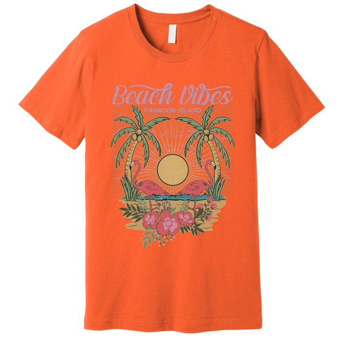 Vintage Tropical Beach Vibes Paradise Island Premium T-Shirt