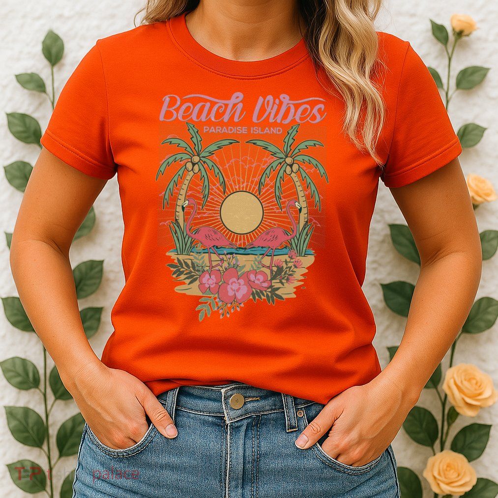 Vintage Tropical Beach Vibes Paradise Island Womens T-Shirt