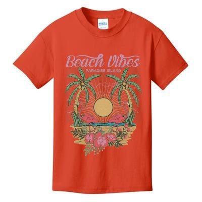 Vintage Tropical Beach Vibes Paradise Island Kids T-Shirt