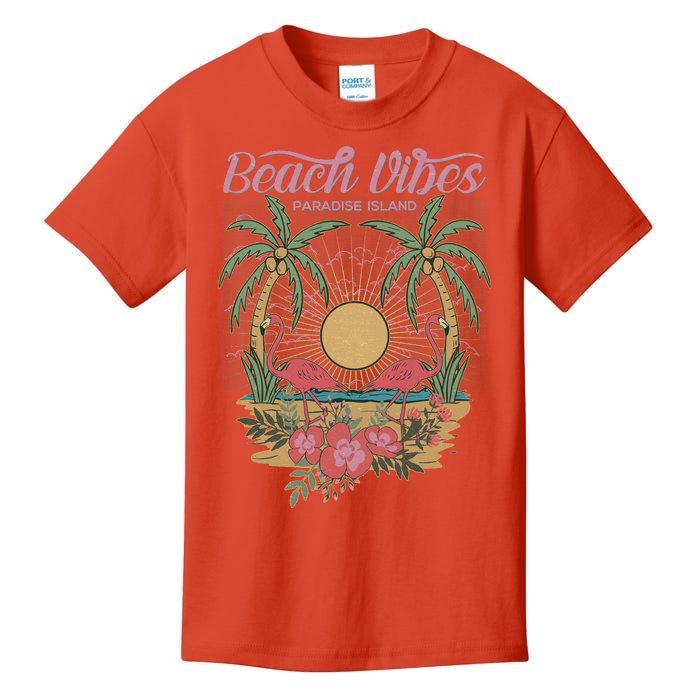 Vintage Tropical Beach Vibes Paradise Island Kids T-Shirt