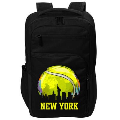 Vintage Tennis Ball New York City Skyline Impact Tech Backpack