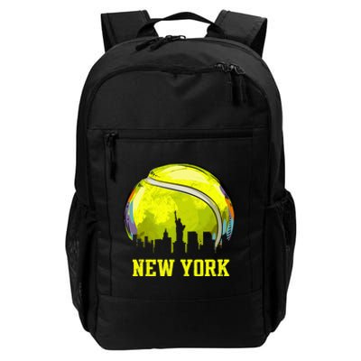 Vintage Tennis Ball New York City Skyline Daily Commute Backpack