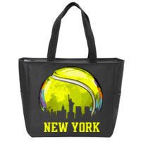 Vintage Tennis Ball New York City Skyline Zip Tote Bag