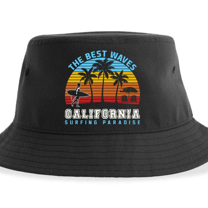 Vintage The Best Wave California Surfing Paradise Sustainable Bucket Hat