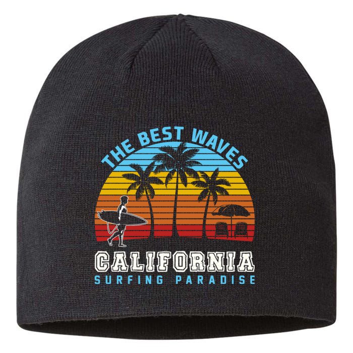 Vintage The Best Wave California Surfing Paradise Sustainable Beanie