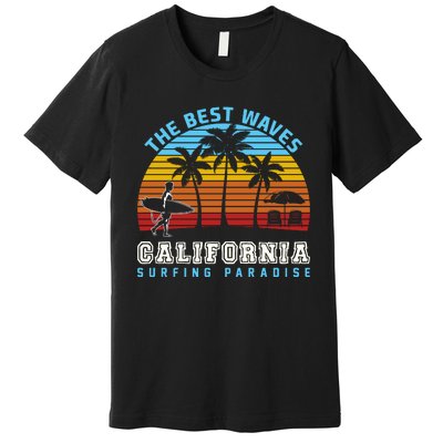 Vintage The Best Wave California Surfing Paradise Premium T-Shirt