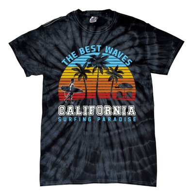 Vintage The Best Wave California Surfing Paradise Tie-Dye T-Shirt