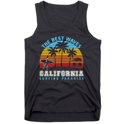 Vintage The Best Wave California Surfing Paradise Tank Top