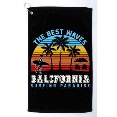 Vintage The Best Wave California Surfing Paradise Golf Towel