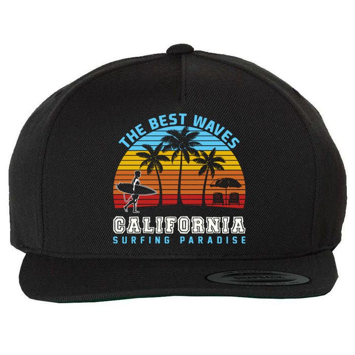 Vintage The Best Wave California Surfing Paradise Wool Snapback Cap