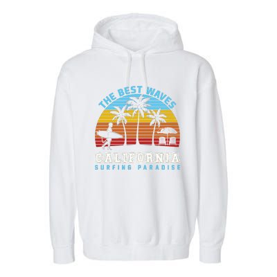 Vintage The Best Wave California Surfing Paradise Garment-Dyed Fleece Hoodie