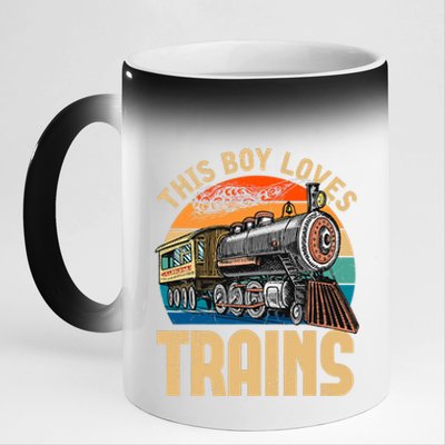 Vintage This Boy Loves Trains Train Railroad Lover 11oz Black Color Changing Mug