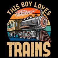 Vintage This Boy Loves Trains Train Railroad Lover Visor