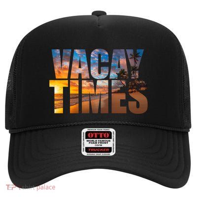 Vacay Times Beach High Crown Mesh Back Trucker Hat