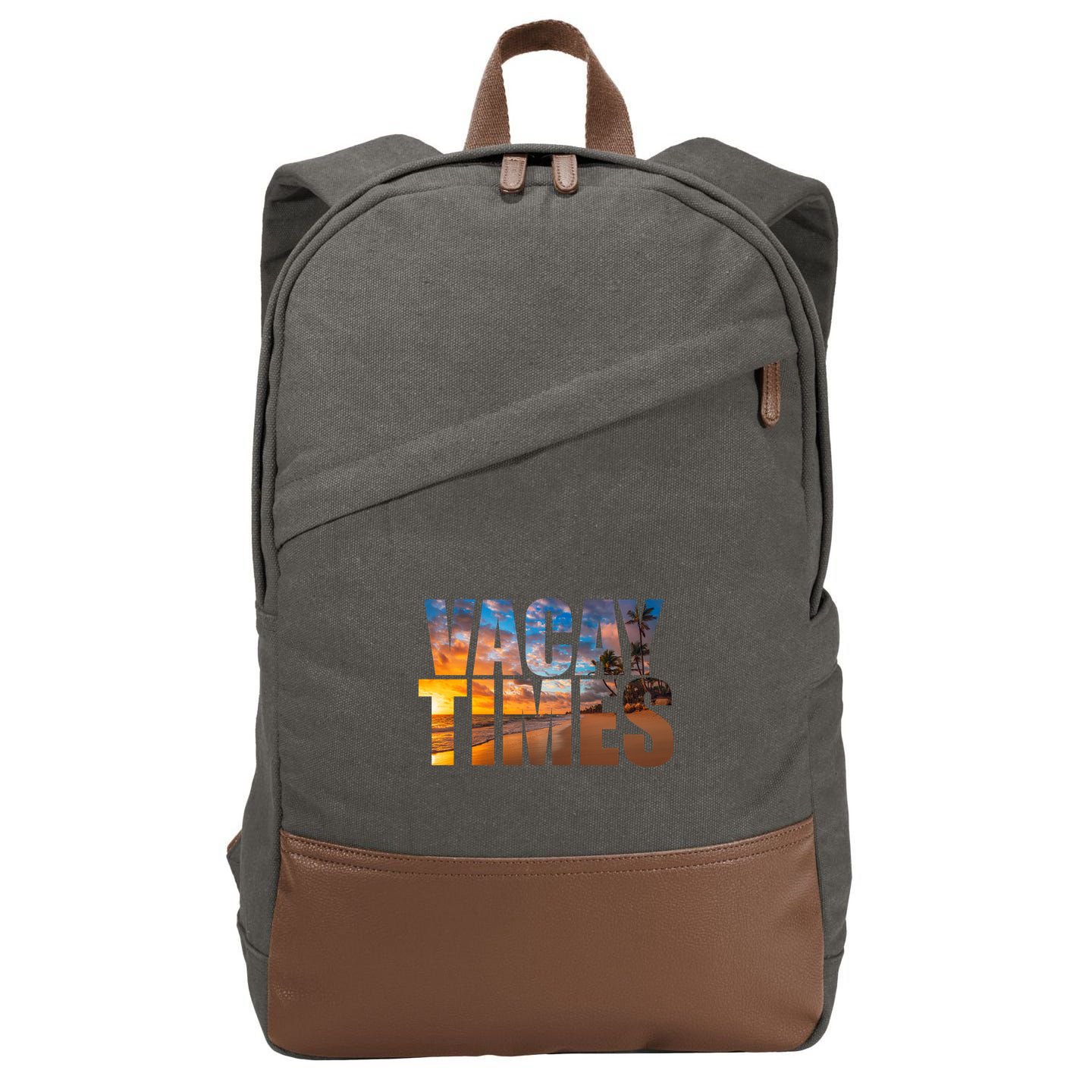 Vacay Times Beach Cotton Canvas Backpack