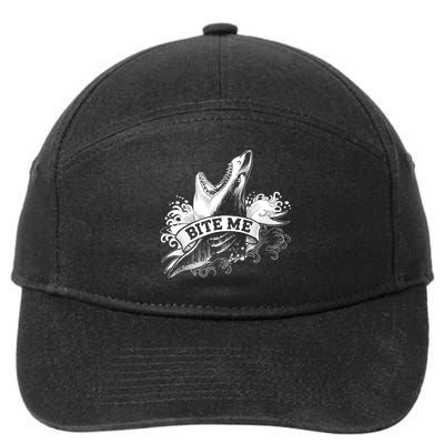 Vintage Tattoo Bite Me Shark 7-Panel Snapback Hat