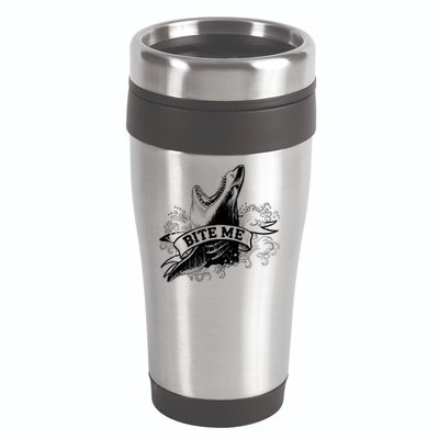 Vintage Tattoo Bite Me Shark 16oz Travel Tumbler