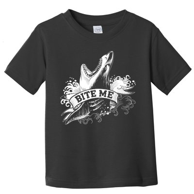 Vintage Tattoo Bite Me Shark Toddler T-Shirt