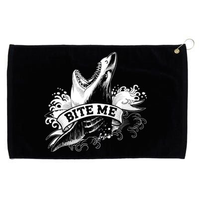 Vintage Tattoo Bite Me Shark Grommeted Golf Towel