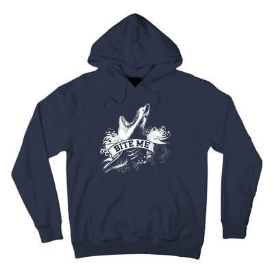 Vintage Tattoo Bite Me Shark Tall Hoodie