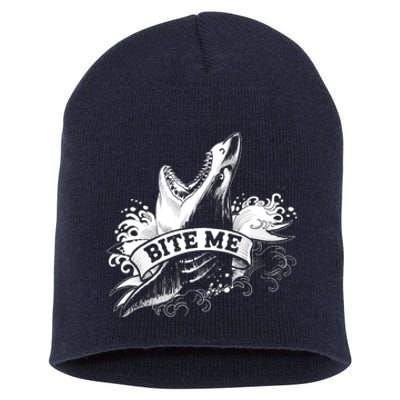 Vintage Tattoo Bite Me Shark Short Acrylic Beanie