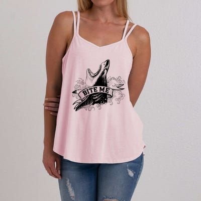 Vintage Tattoo Bite Me Shark Women's Strappy Tank