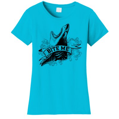 Vintage Tattoo Bite Me Shark Women's T-Shirt