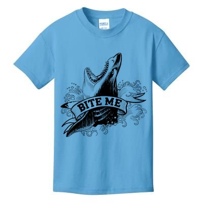 Vintage Tattoo Bite Me Shark Kids T-Shirt