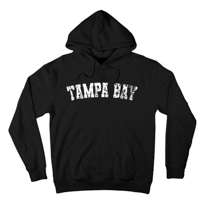 Vintage Tampa Bay Florida Distressed Bold White Text Apparel Hoodie