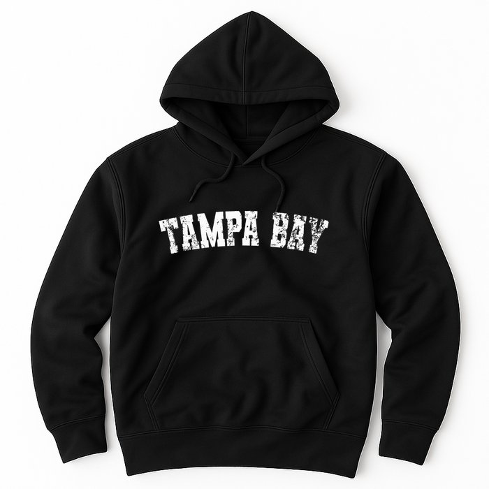 Vintage Tampa Bay Florida Distressed Bold White Text Apparel Hoodie