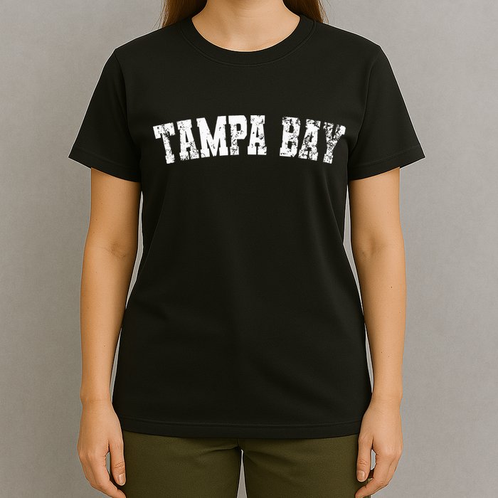 Vintage Tampa Bay Florida Distressed Bold White Text Apparel T-Shirt