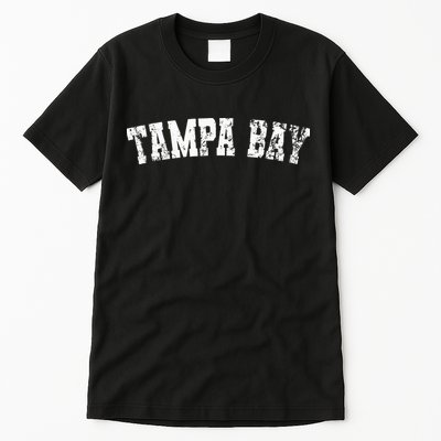 Vintage Tampa Bay Florida Distressed Bold White Text Apparel Tall T-Shirt