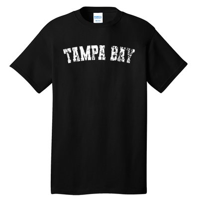 Vintage Tampa Bay Florida Distressed Bold White Text Apparel Tall T-Shirt