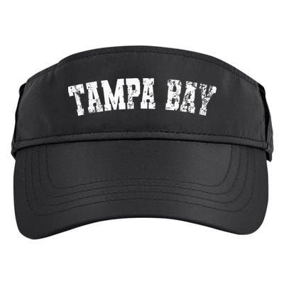 Vintage Tampa Bay Florida Distressed Bold White Text Apparel Adult Drive Performance Visor
