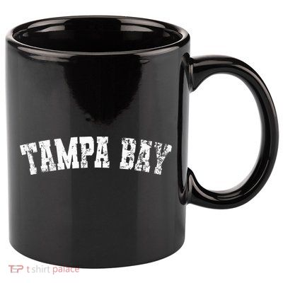 Vintage Tampa Bay Florida Distressed Bold White Text Apparel 11oz C Handle Ceramic Mug