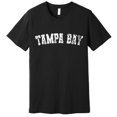 Vintage Tampa Bay Florida Distressed Bold White Text Apparel Premium T-Shirt