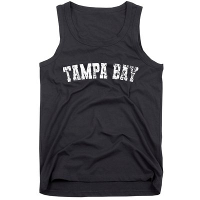 Vintage Tampa Bay Florida Distressed Bold White Text Apparel Tank Top